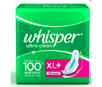 WHISPER ULTRA CLEAN XL+ 15 PADS